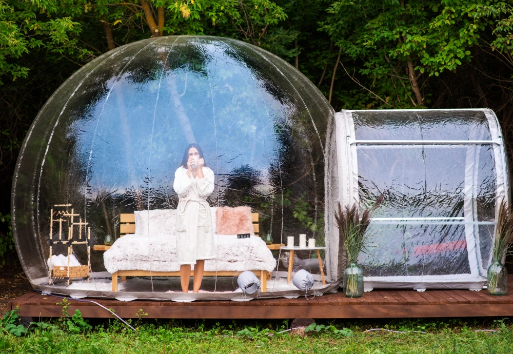 half transparent bubble tent